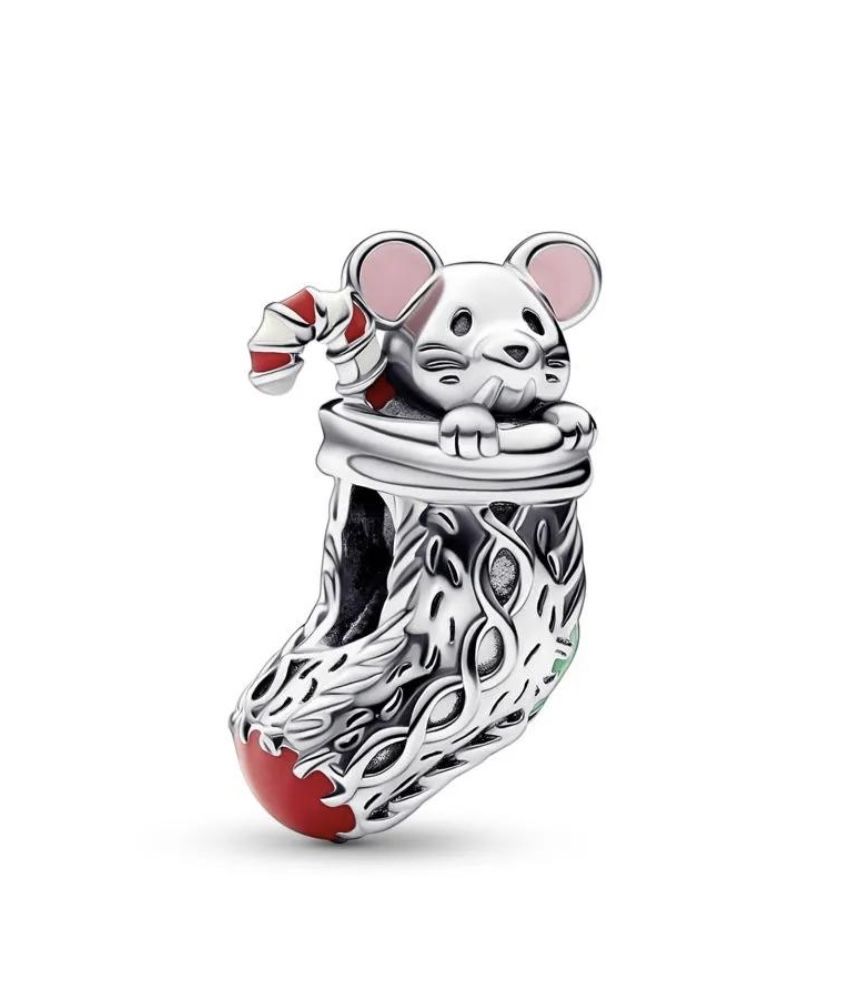 Pandora шарм Christmas mouse in a sock