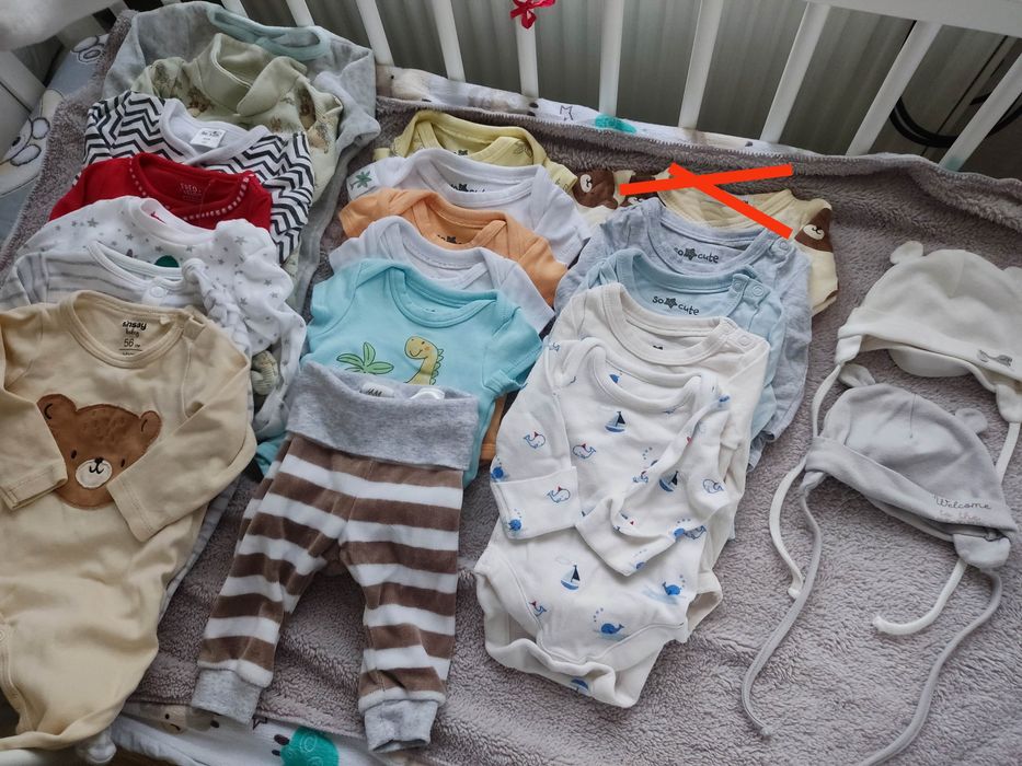 Mega paka zestaw ubranek dla noworodka noworodek 50-56