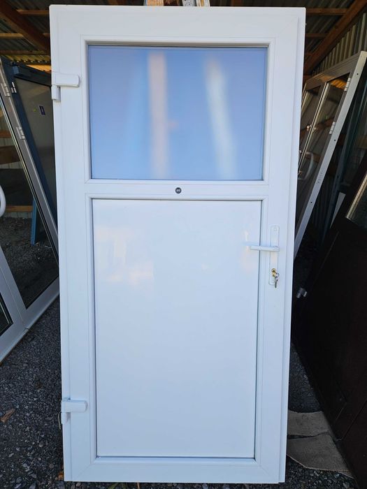 DRZWI Zewnętrzne Plastikowe PCV Wejściowe 98x198cm Białe