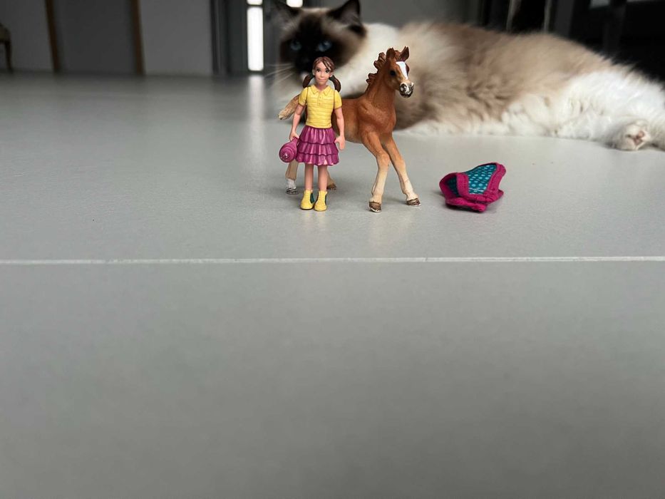 Schleich, zestaw źrebię z derką