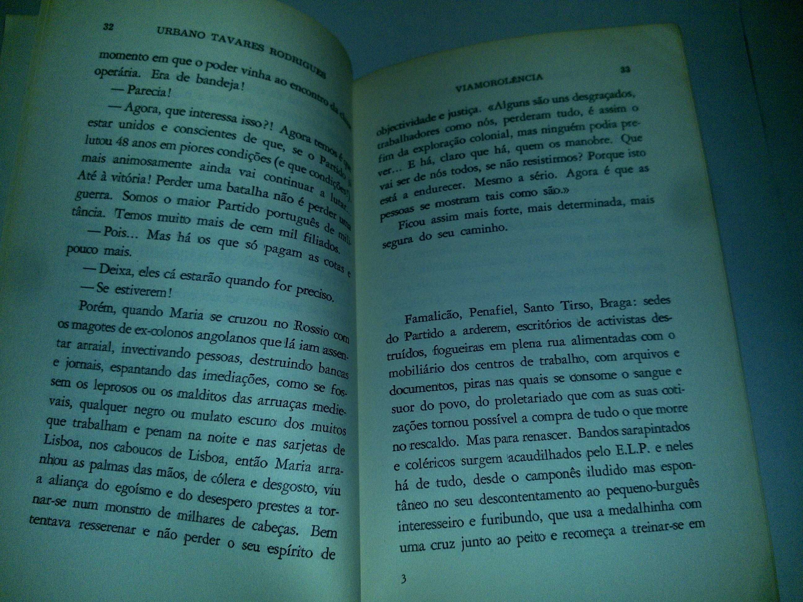 viamorolência (urbano tavares rodrigues) 1ª edição 1976 livro