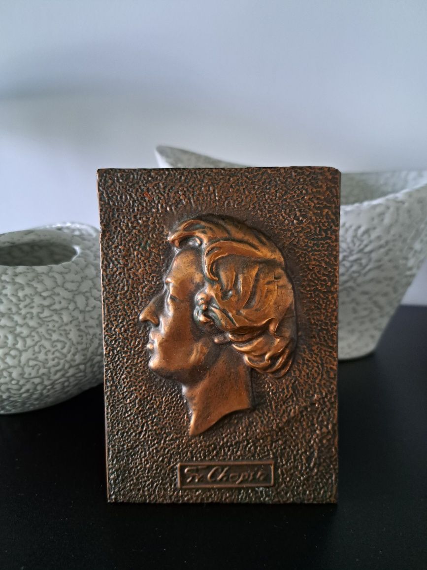 Plakieta miedziana,Fryderyk Chopin,miedź,vintage,PRL,retro,kolekcje