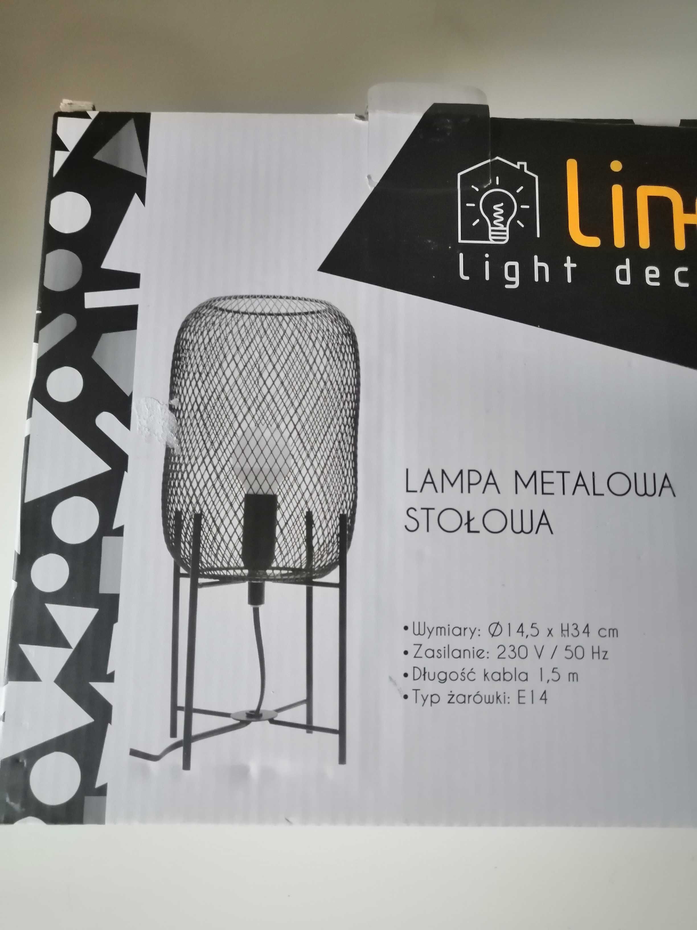 Lampa metalowa stołowa