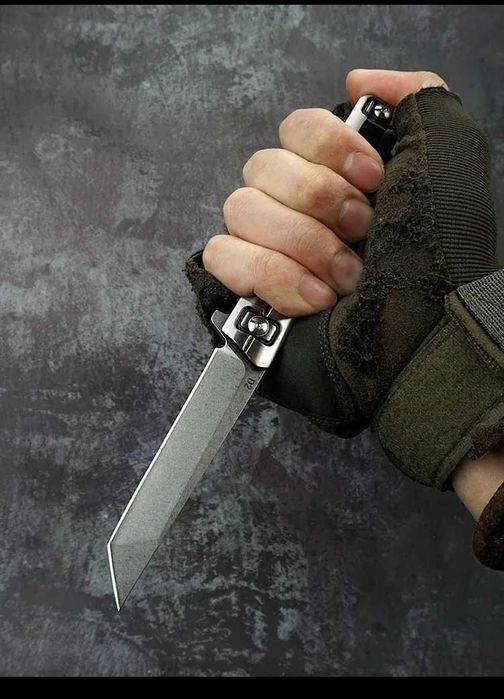 NÓŻ składany taktyczny EDC z ostrzem Tanto lekki, blokada stal D2 NS19