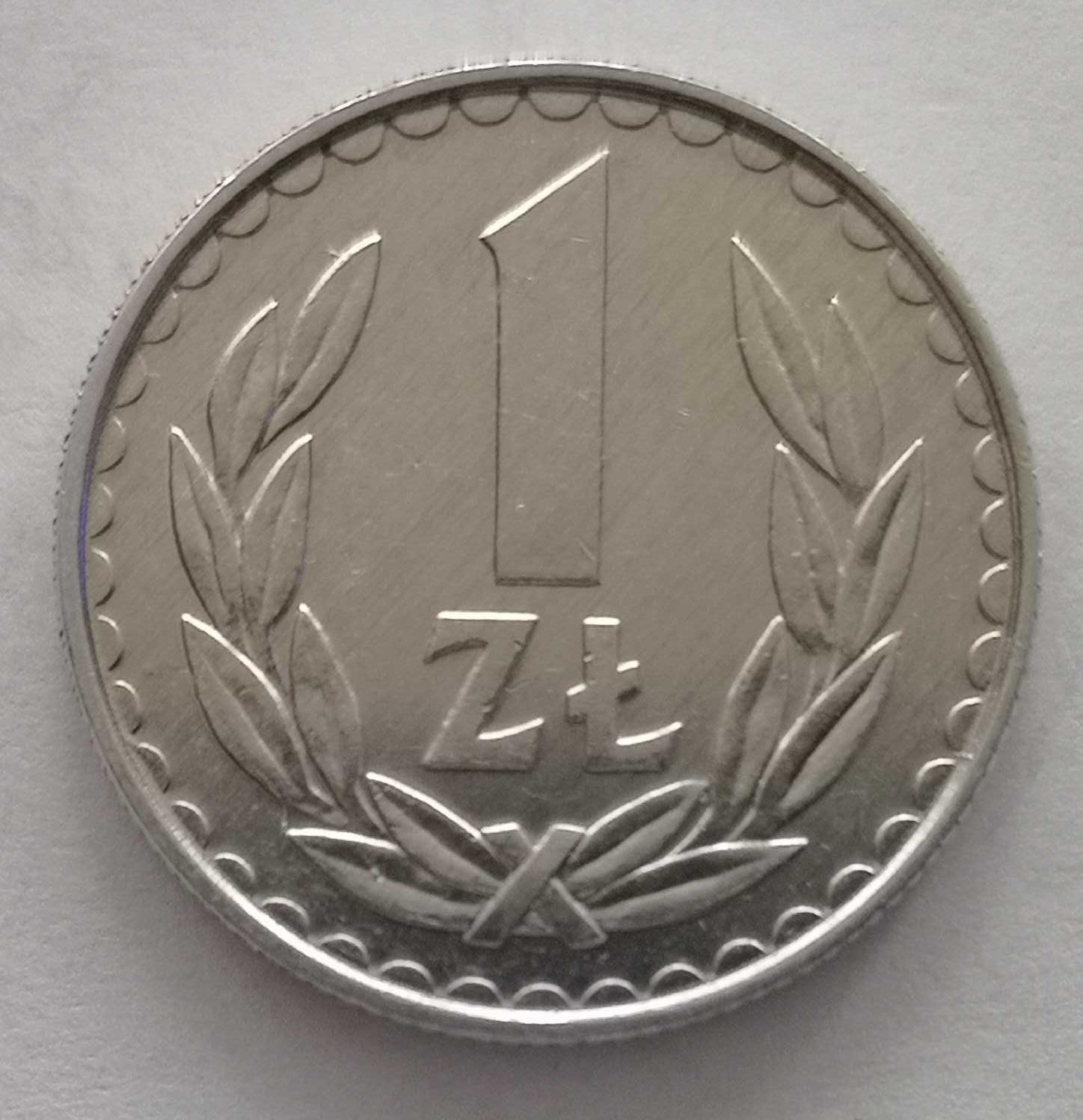 Moneta PRL 1 złoty 1985r.Al. Stan okołomenniczy.
