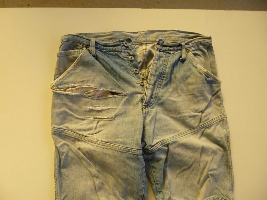 G-Star Jeans Elwood Raw Denim, blue destroyed, 33/34.