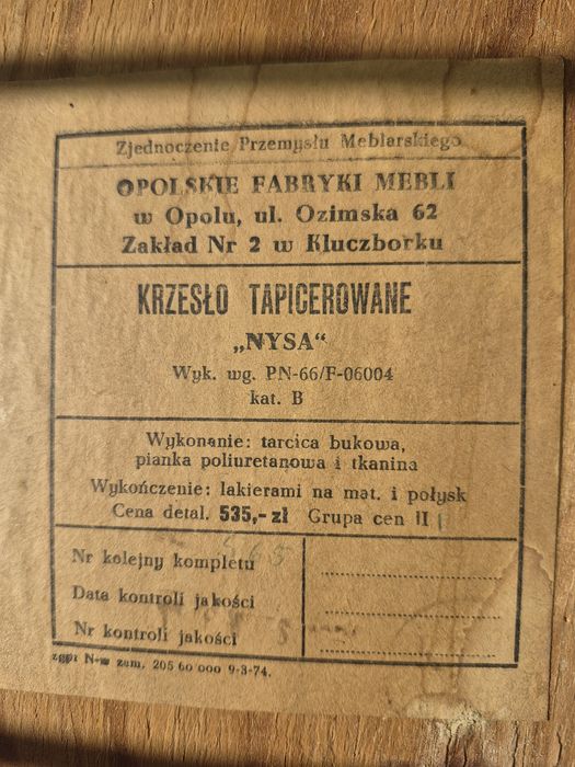 Krzesła tapicerowane "Nysa"