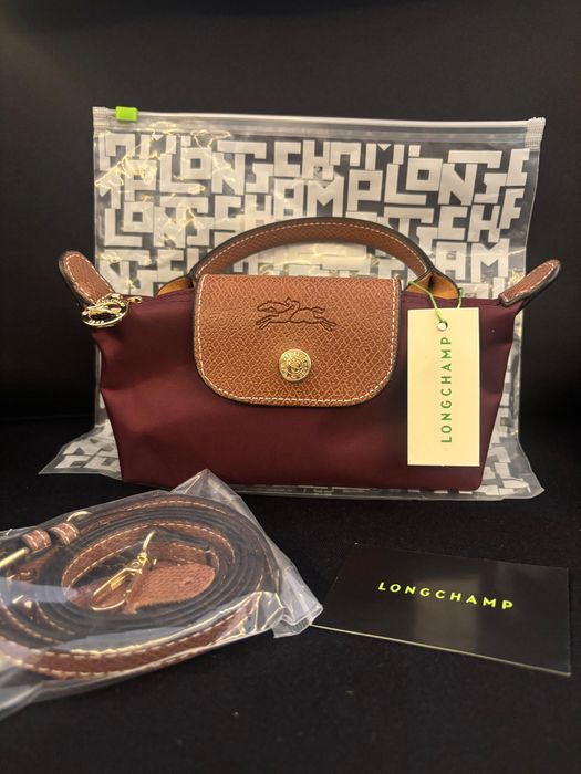 Mini Longchamp Bordô