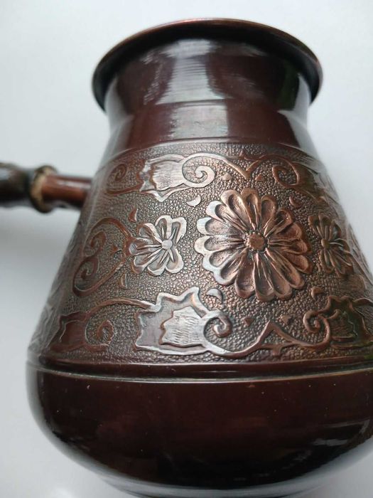 Турка джезва СлавМідь мідна Візерунок 330 мл коричнева