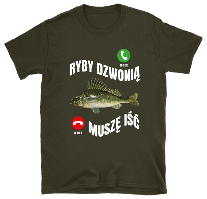 koszulka wędkarska, koszulka ryby dzwonią, koszulka dla wędkarza