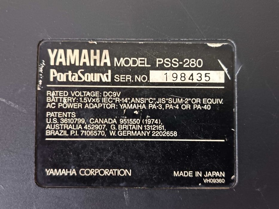 Yamaha PSS-280 vintage midi keyboard
