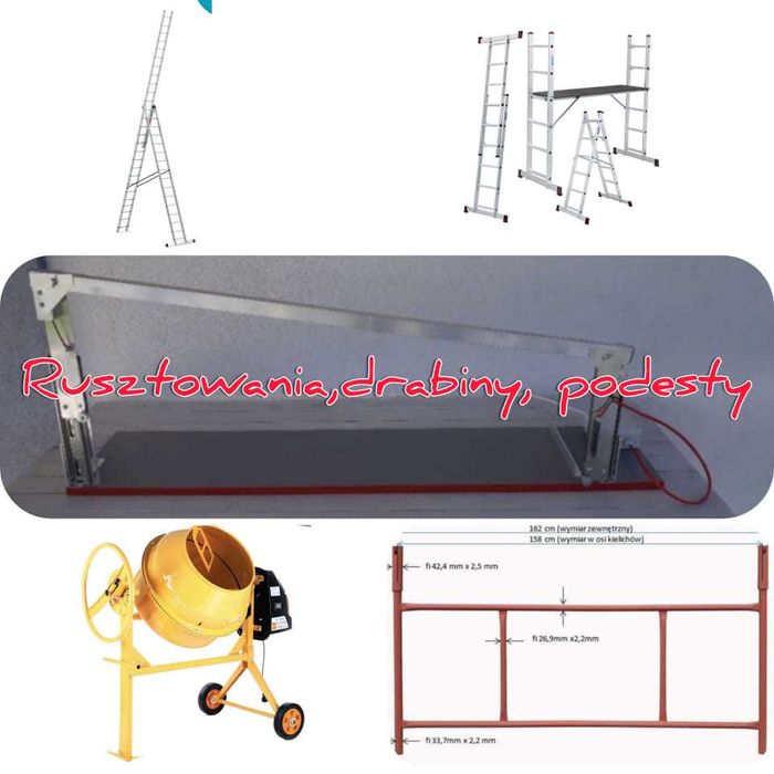 ZACIERACZKA DO BETONU 60cm łata wibracyjna 2m spali betoniarka wynajem