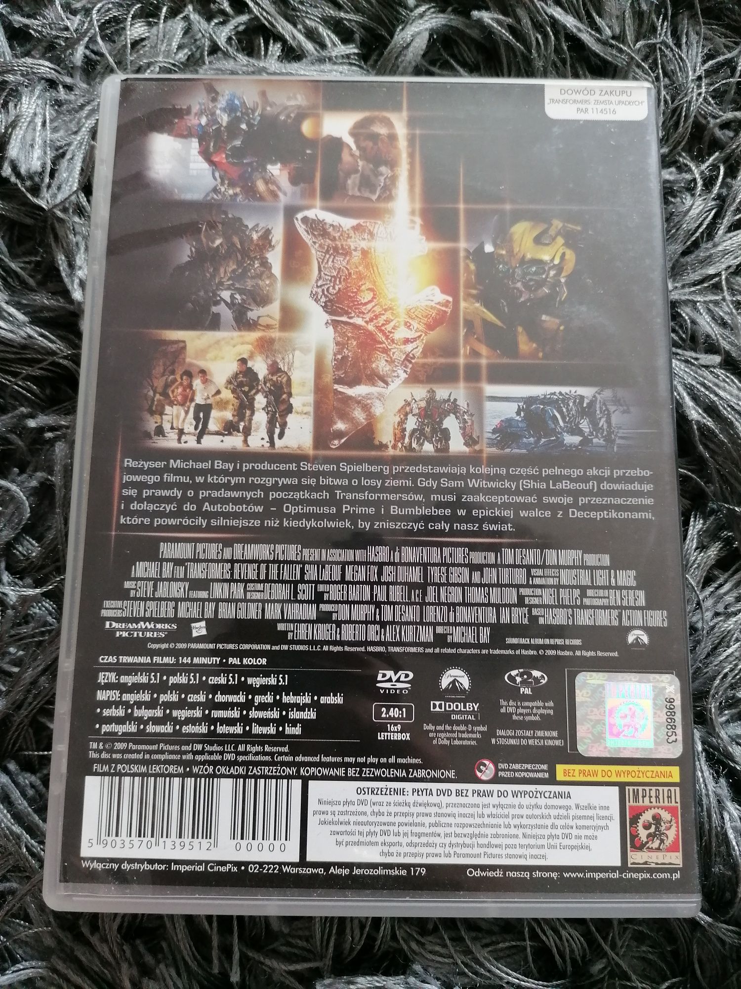 Transformers Zemsta Upadłych - film DVD