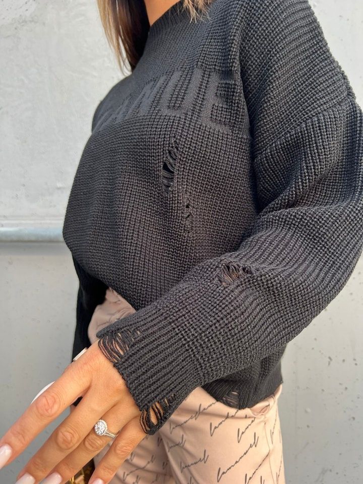 Sweter damski La Manuel Diuna Uni czarny premium