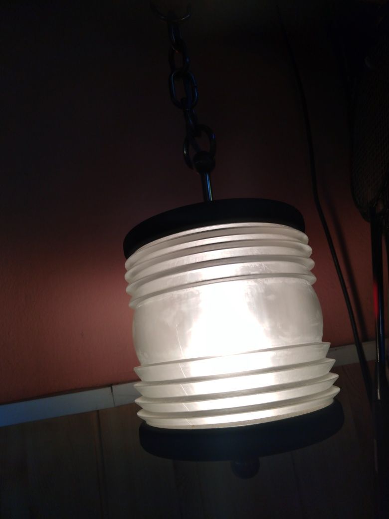 Stara lampa PRL vintage żyrandol POLAM-MEOS