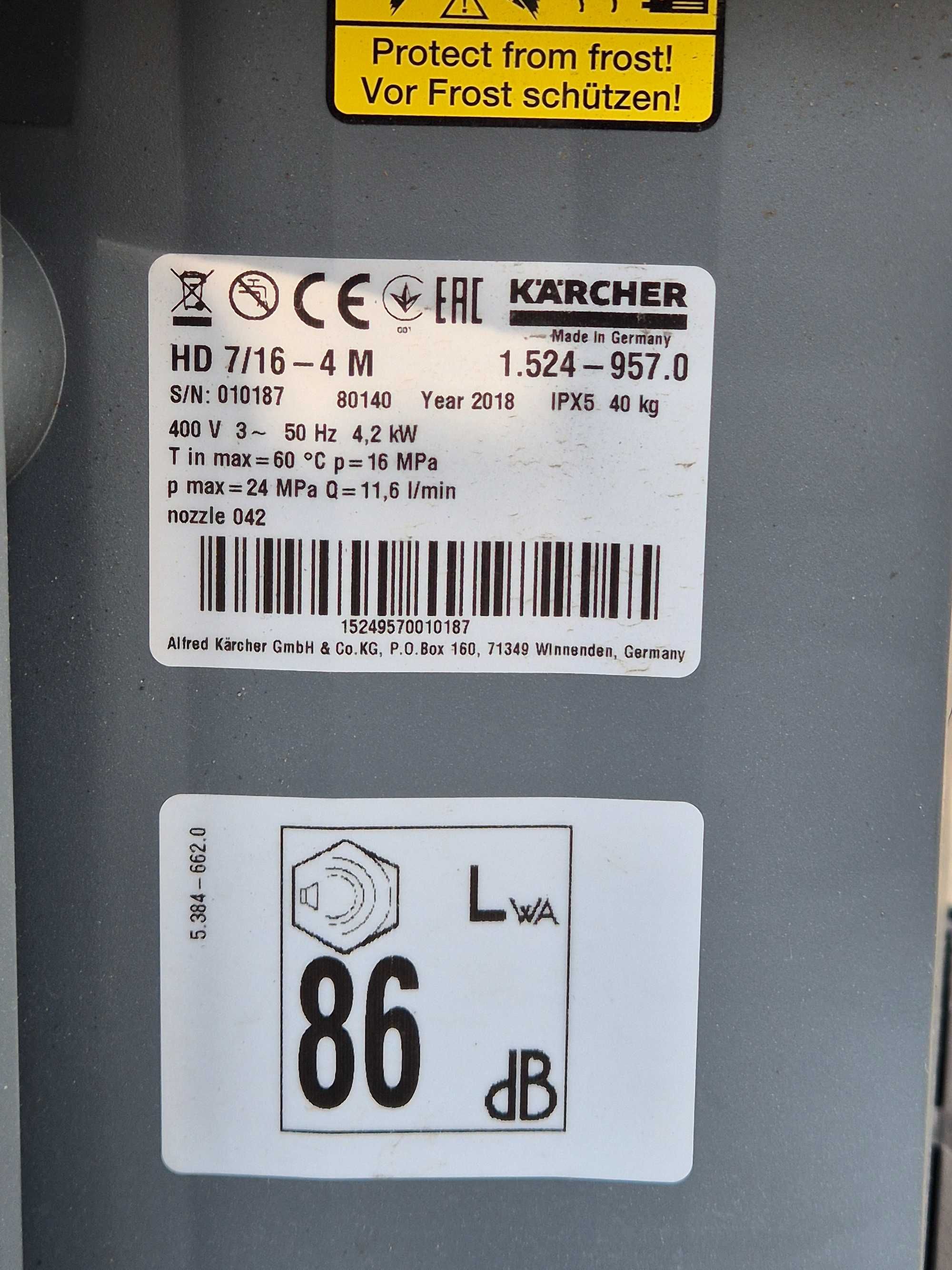 Profesjonalna myjka ciśnieniowa  Karcher HD 7/16 - 4M