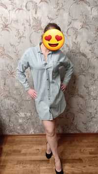 Джинсовая рубашка_платье бренд MANGO
