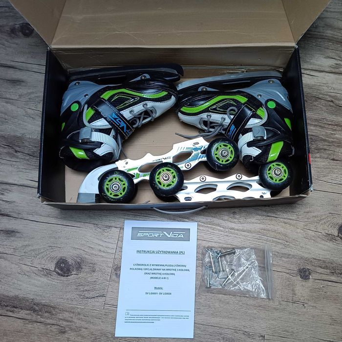 Łyżworolki z wymienną płozą 4w1 31-34 lemon SV-LG0034 Sportvida Łyżwy