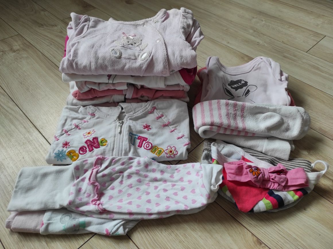 Paka dla dziewczynki, pajace, body spiochy r 54 i 62