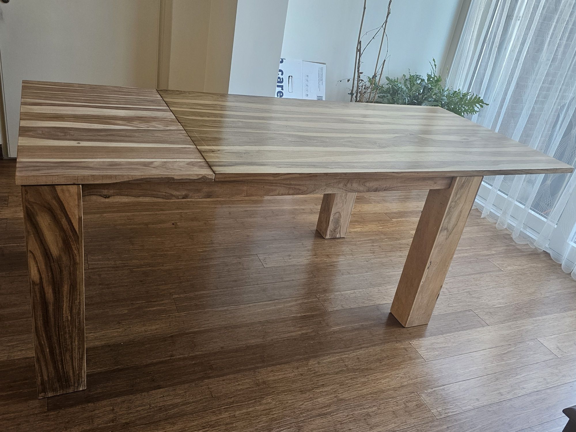 Unikatowy drewniany stół rozkładany 160/210x90x77 z mango