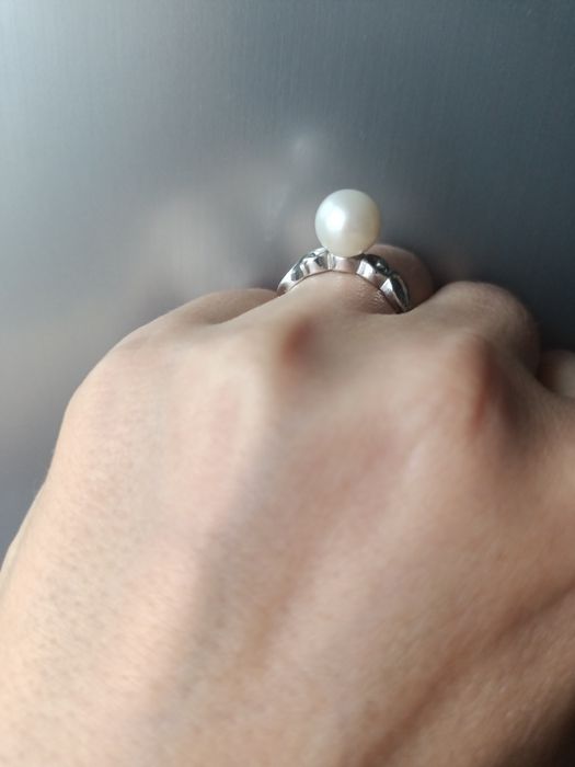 Серебряный набор с натуральным жемчугом