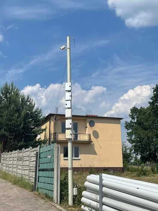 Słup/Maszt pod Oświetlenie - Światłowód - Monitoring - Flagi-Kamery 7m