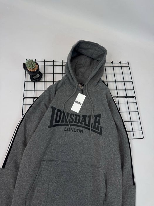 Lonsdale худі сіре на флісі