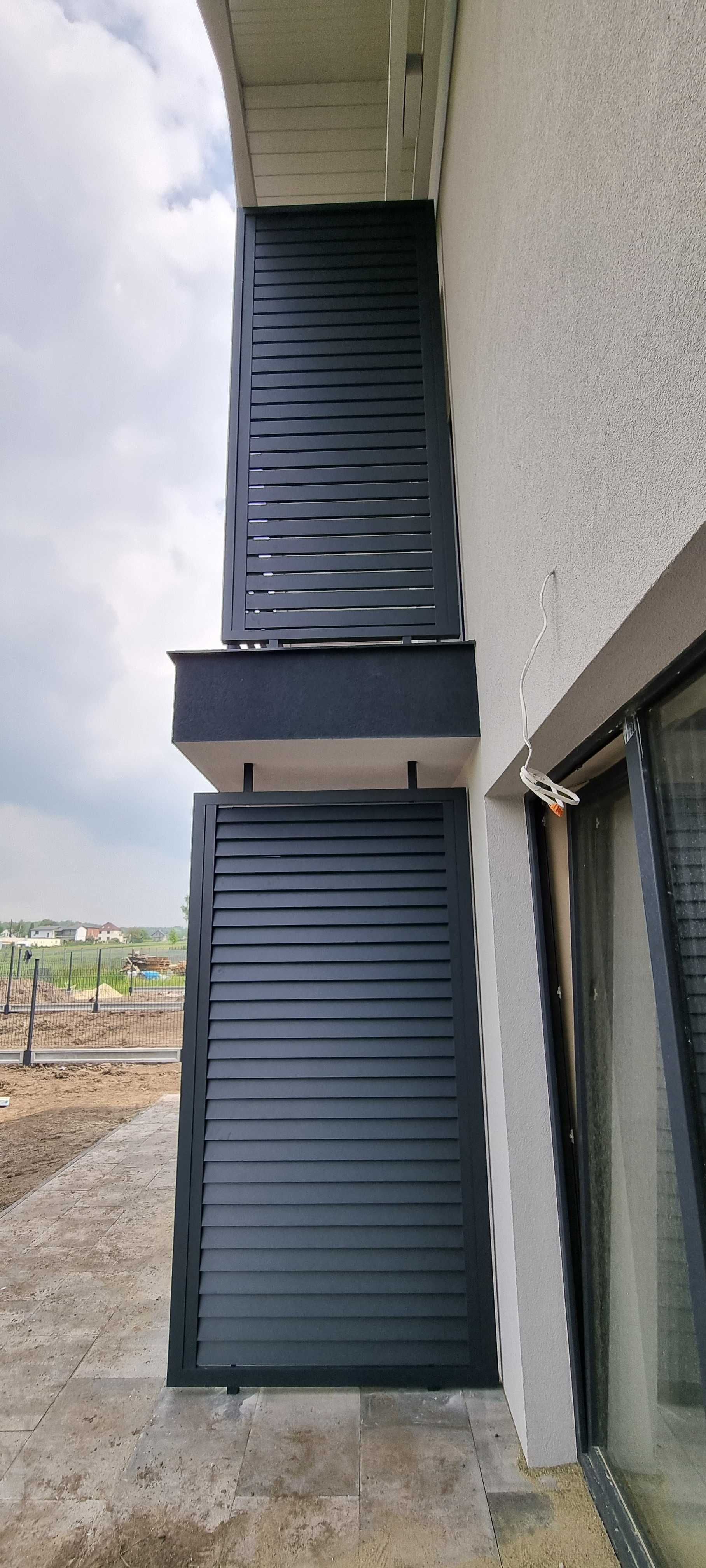 Fello Przegroda Aluminiowa Balkonowa Przesłona Imitacja Drewna RAL