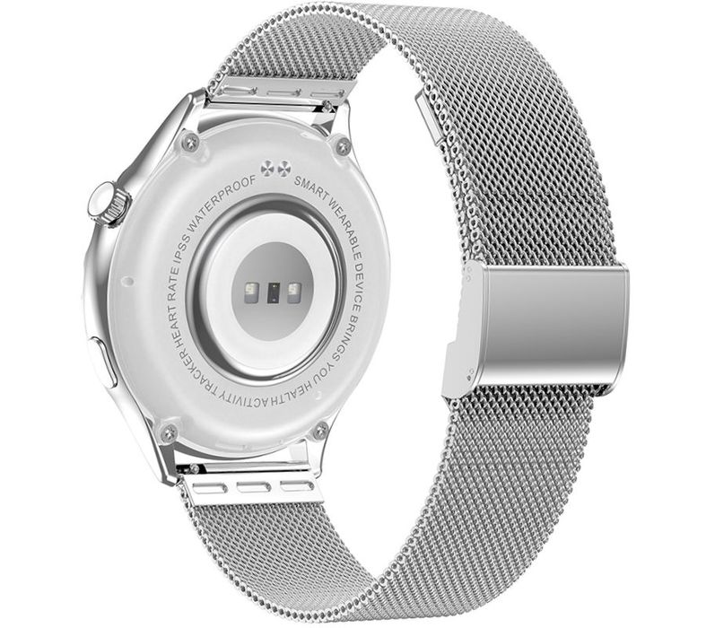 smartwatch damski rubicon rncf02-1 srebrno-srebrny + czarny