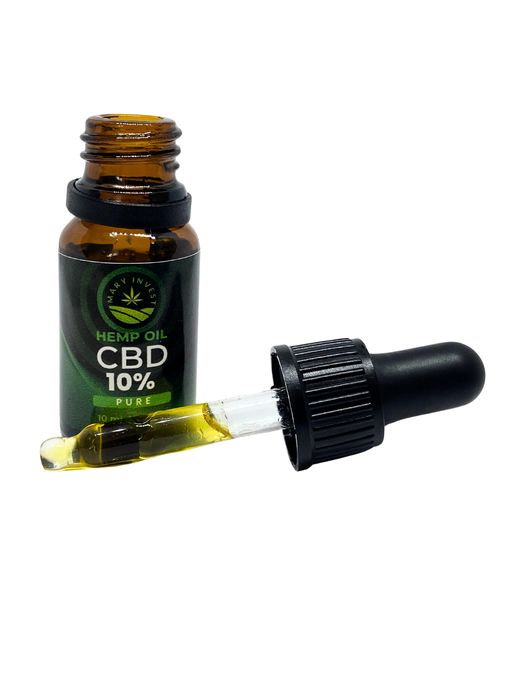 Olejek konopny CBD 10 % 1000 mg Pure |Izolat| THC 0 % | 10 ml |
