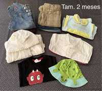 Lote 14 peças de roupa p/ Bebé Tam. 2 meses