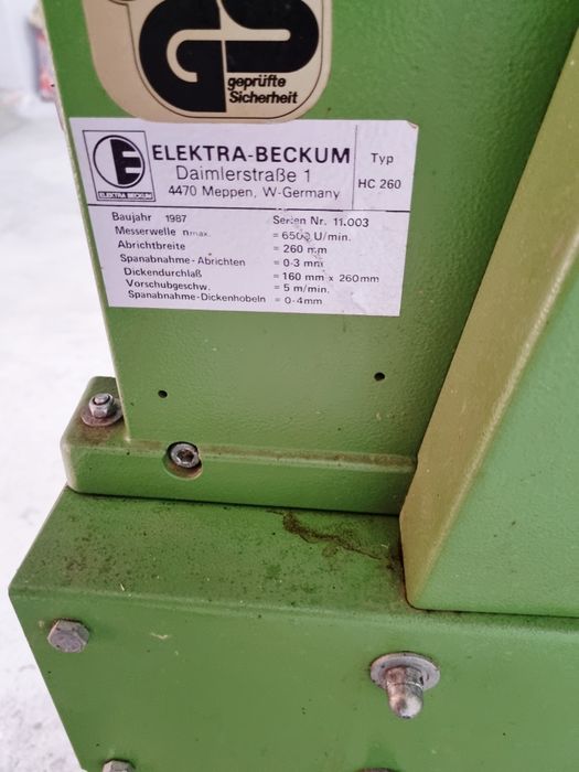 Grubościówko strugarka Elektra beckum hc 260