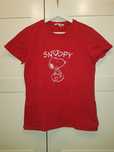Czerwony t-shirt ze Snoopy'm H&M L