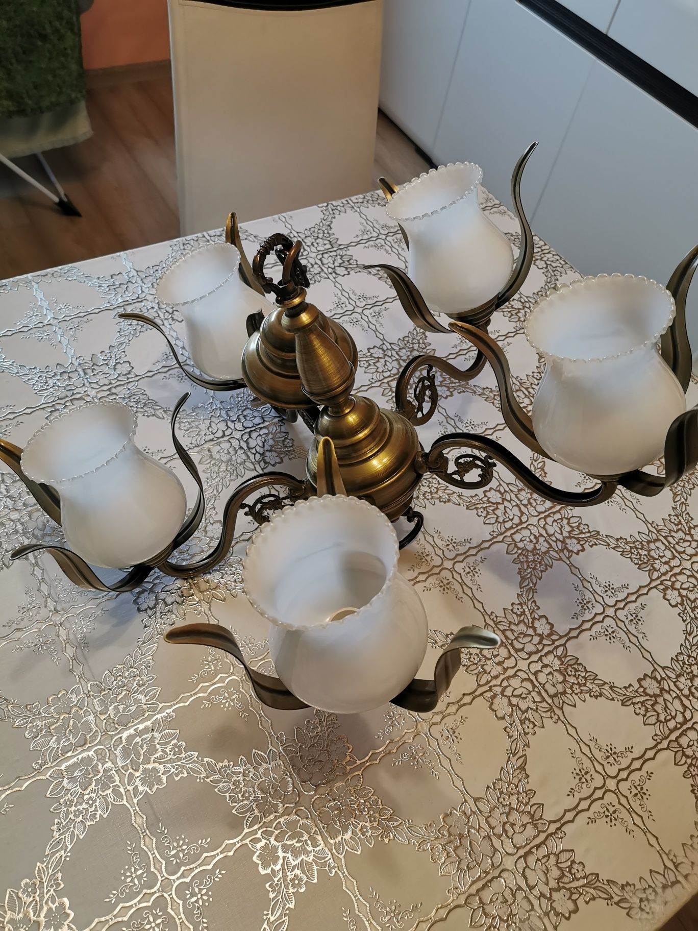 Lampa wisząca stylowa patyna