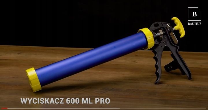 Wyciskacz Pistolet Do Silikonu Fug Kiełbas 600ml Szeroki Tłok Bauhus