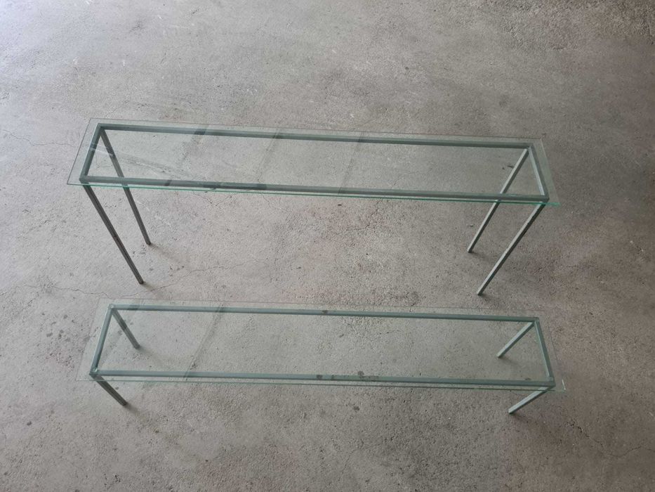 Estante de apoio com base em vidro com 60 cm altura