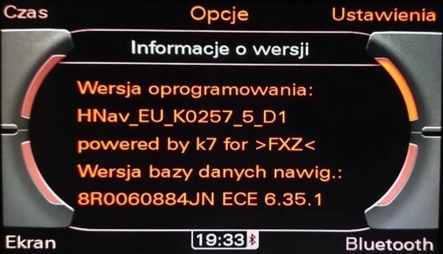 Audi polskie menu lektor syst. nawigacji MMI 3G High A4 A5 A6 A8 Q5 Q7