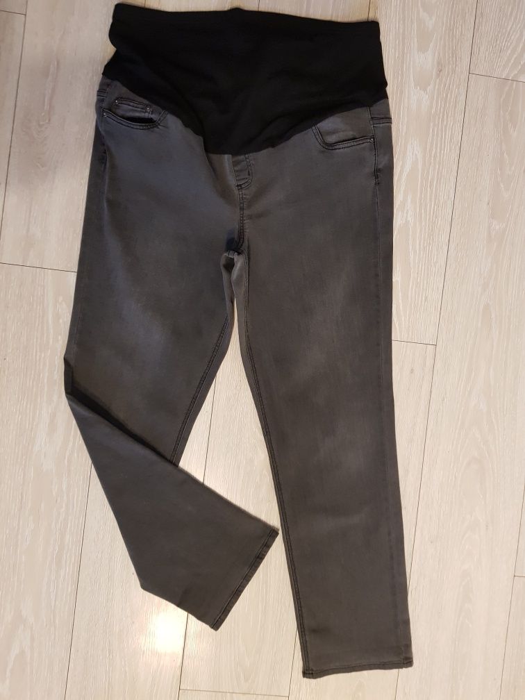 Ciążowe jeansy szare zwężaną nogawka George 44