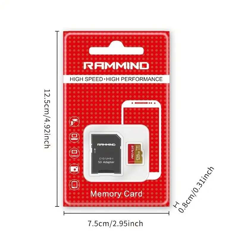 Kartka SD RAMMIND PRO PLUS - 128 GB U3 SDXC Mini Flash Drives+Adapter