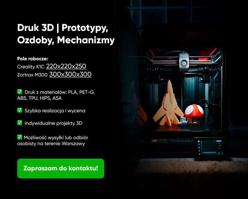 Druk 3D – Prototypy, ozdoby, mechanizmy | Wysoka jakość, niska cena