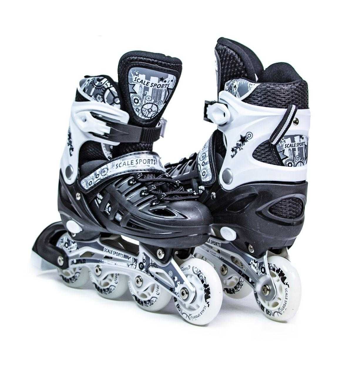 Детские ролики Scale Sports раздвижные для мальчиков Чёрный р. 34-37