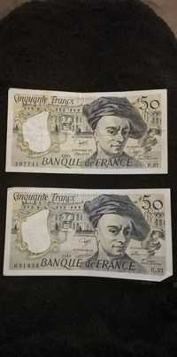 Notas 50 francs França anos 1984 a 1989