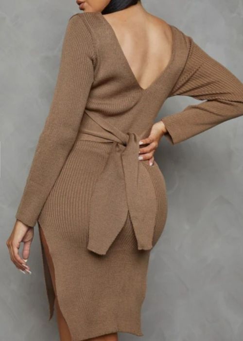 Трикотажна сукня в рубчик