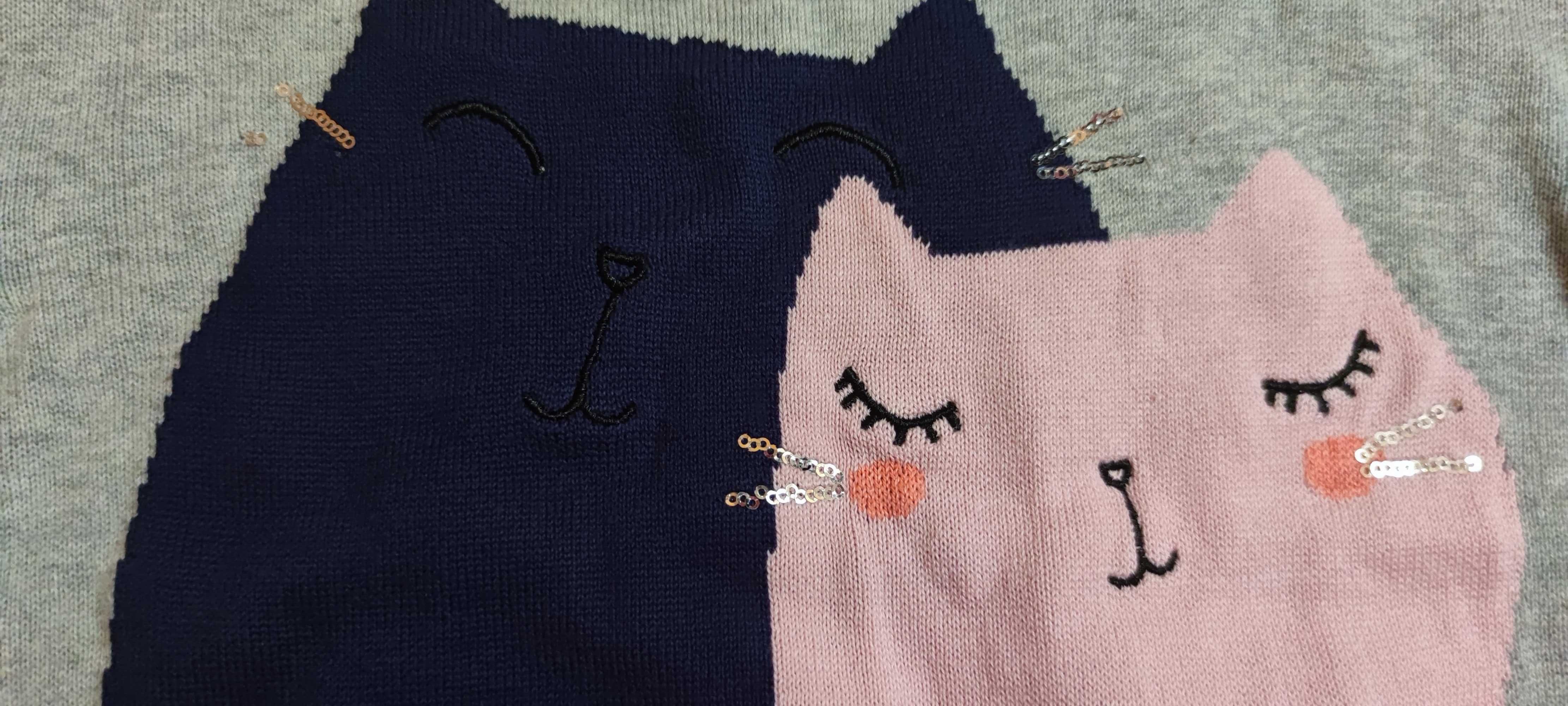Nowy 122 Smyk kotki sweter sweterek dla dziewczynki
