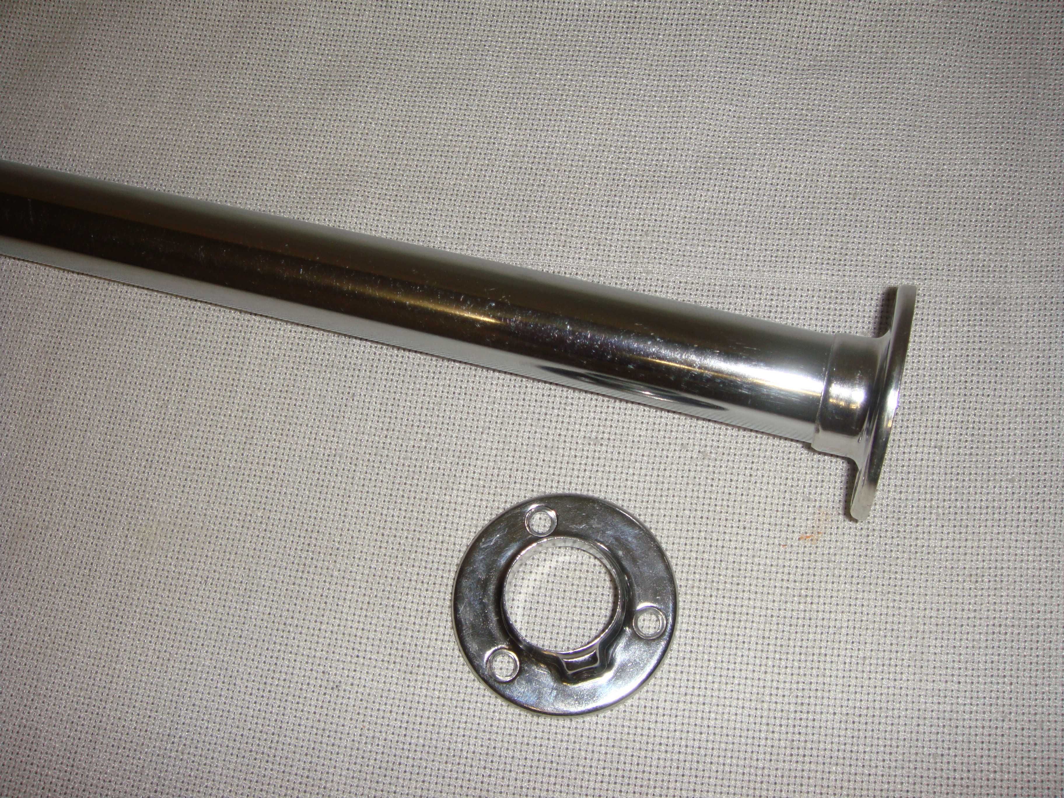 Мебельная хромированная труба с держателями для шкафа 80 см вешалка