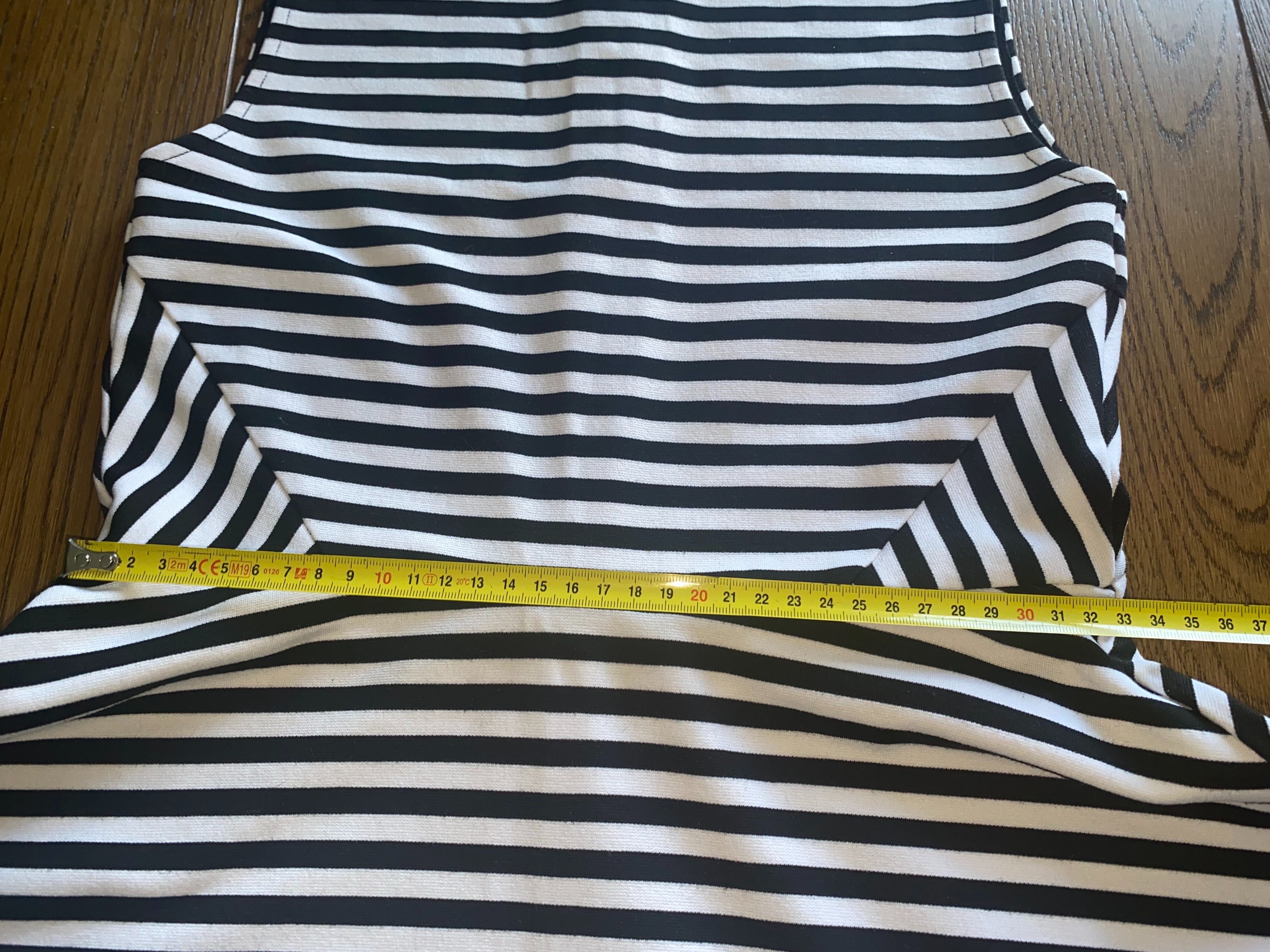 H&M sukienka czarno biała paski S 36