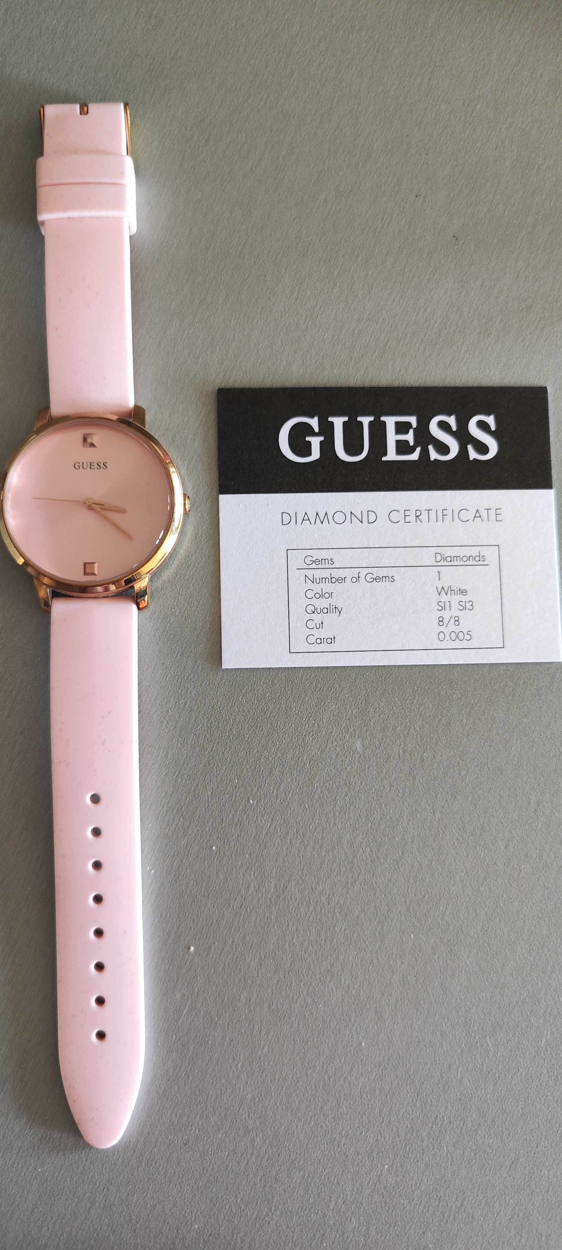 Guess zegarek damski różowy. Nova W1210L3 z diamentem