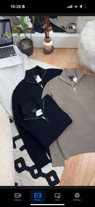 Мужская кофта Zip H&M чоловічий  светр