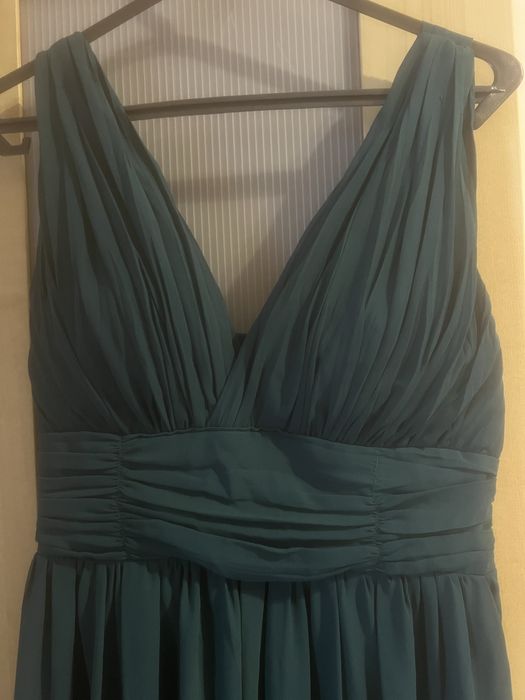 Vestido longo verde escuro