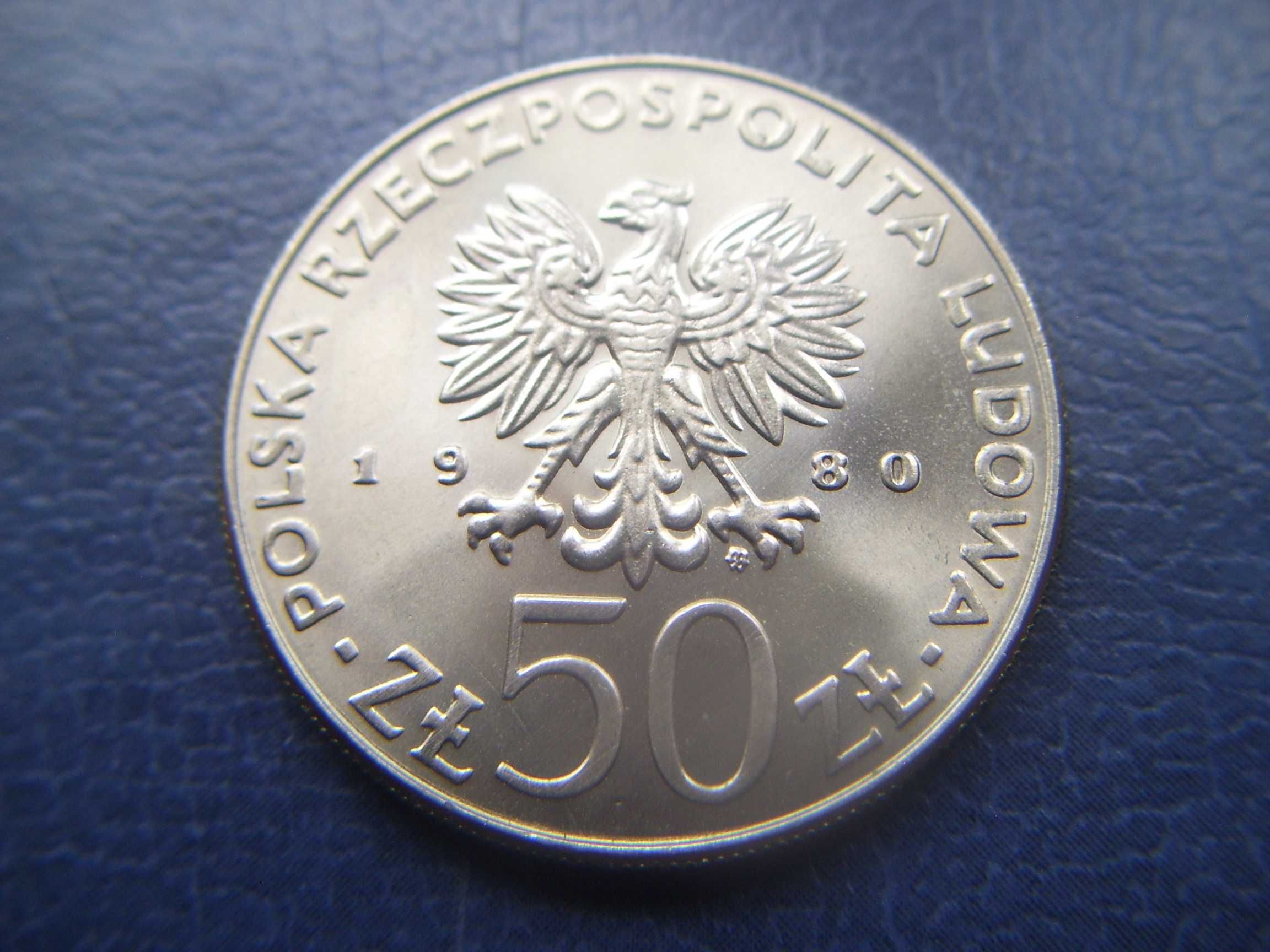 Stare monety 50 złotych 1980 Chrobry stan menniczy PRL B